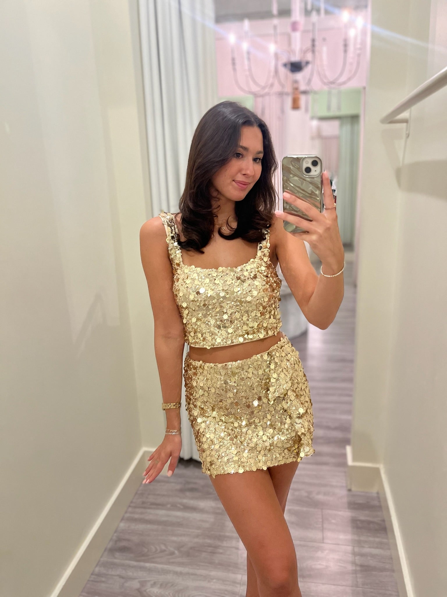 MU6251 Gold Metallic Sequin Mini Skirt Love Boutique Baton Rouge MU6251 Gold Metallic Sequin Mini Skirt Love Boutique Baton Rouge