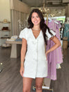 EL2505 Flower Button Blazer Mini Dress