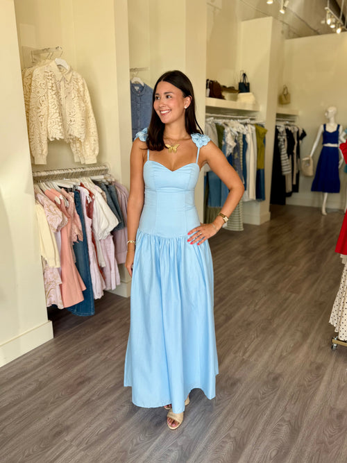dressed in blue boutique Pretty Puff Sleeve Denim Dress 95% Polyester 5% Spandex Lining Hidden Gems: Meet Marcy Jackson
