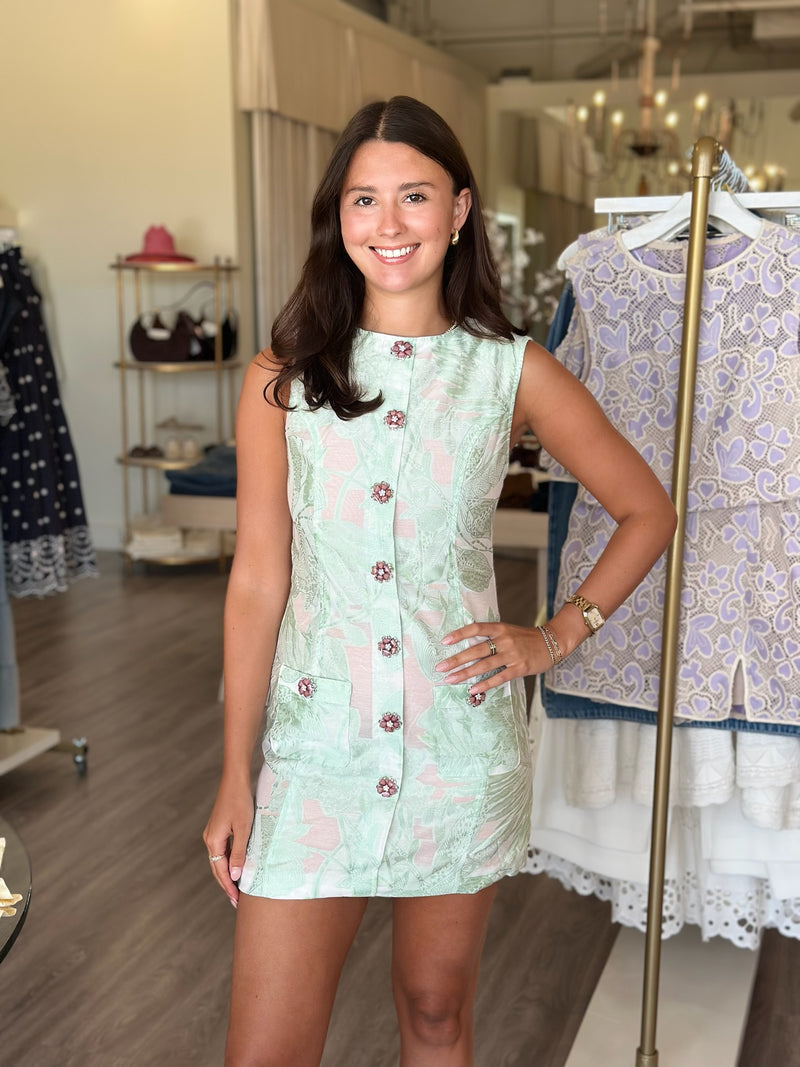 EL2531 Mint Green Mini Dress