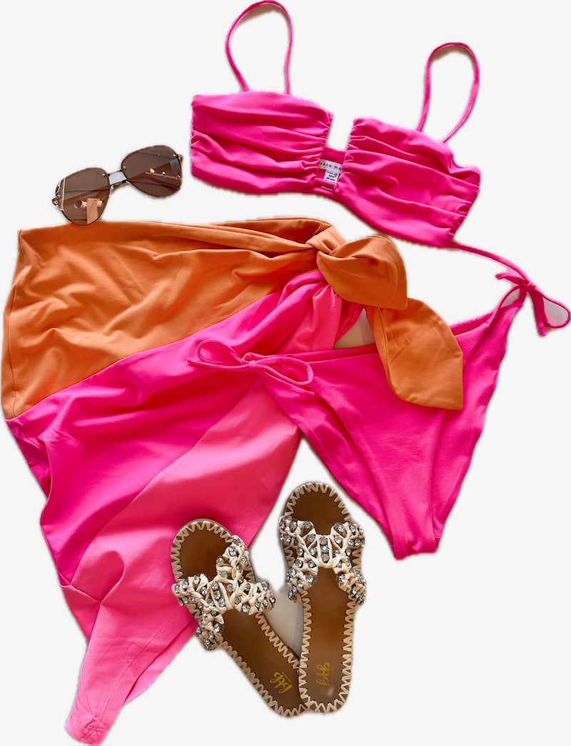 SM0004 pink swim wire bikini top