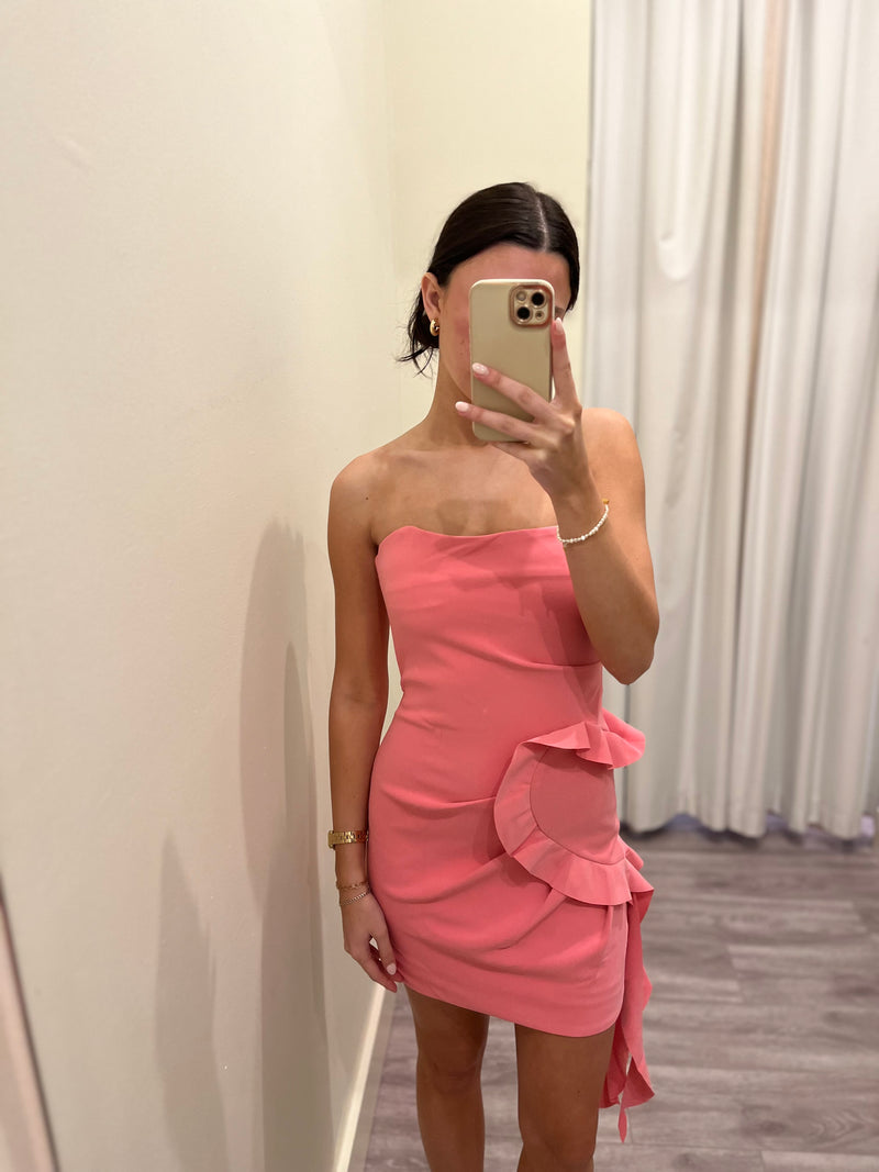 EL2456 Strapless pink heart dress