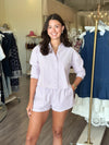 ST1559 Corduroy Quarter Sleeve Button Down