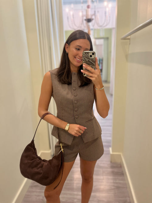 AS7397 Brown Plaid Shorts