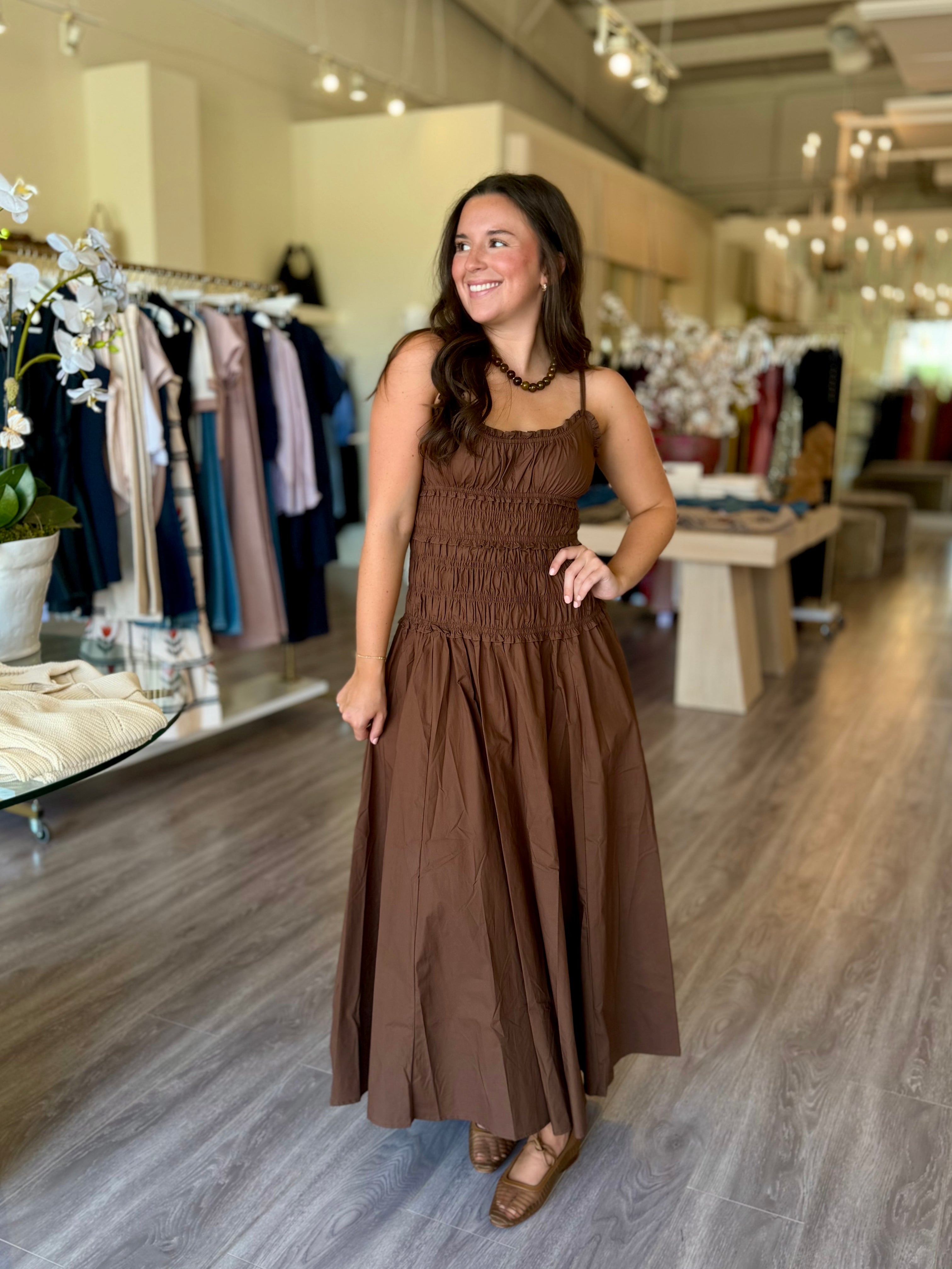 brown dress boutique Dresses – Page 2 – Love Baton Rouge COLOR_BLUE White Dress For Beach Shoe Size:6 Runs true to size