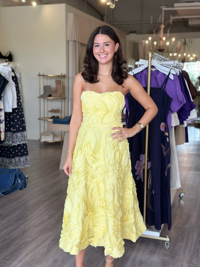 EL2547 Yellow Midi Dress