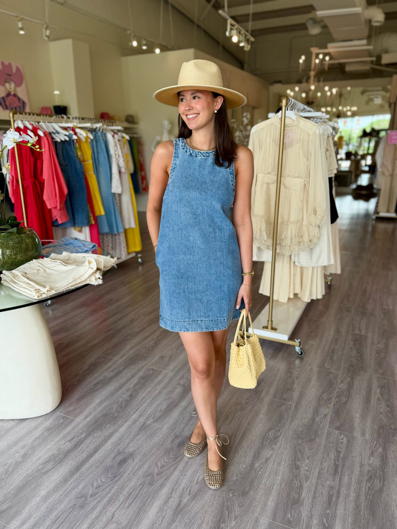 scoop back mini dress KA2602 Denim – Love Boutique Baton Rouge Mommy And Me Dress, airy silhouette vt::Skirts::Style & Occasion::Chic Size:US 11.5-12 / UK 11