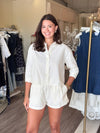 ST1559 Corduroy Quarter Sleeve Button Down