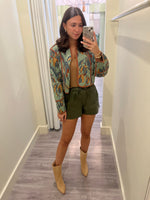 BB2949 Multi-Color Quilted Floral Print Jacket