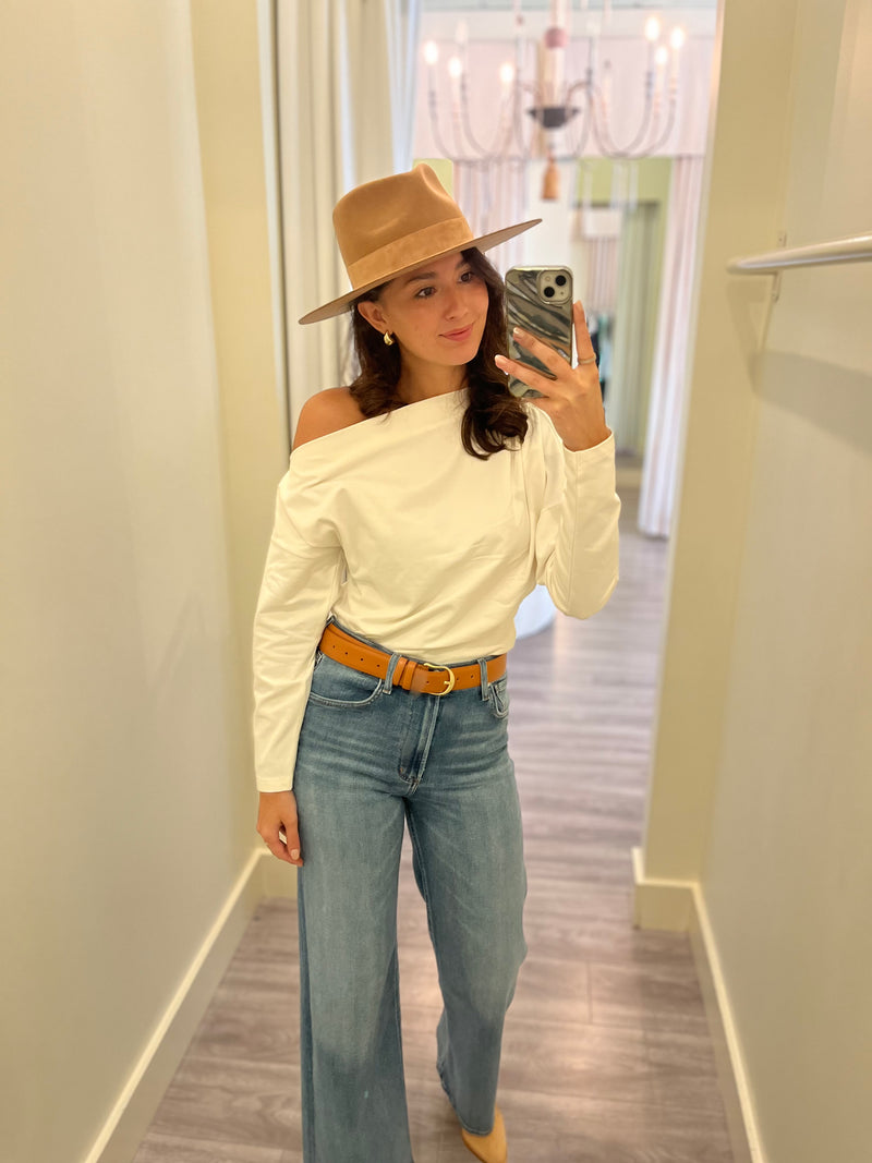 NA1024 Porcelain Off Shoulder Long Slv