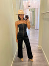 KI70 Dark Denim Strapless Jumpsuit