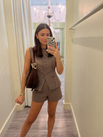 AS7397 Brown Plaid Shorts