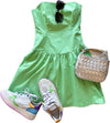 SM2092 Green tube flare dress