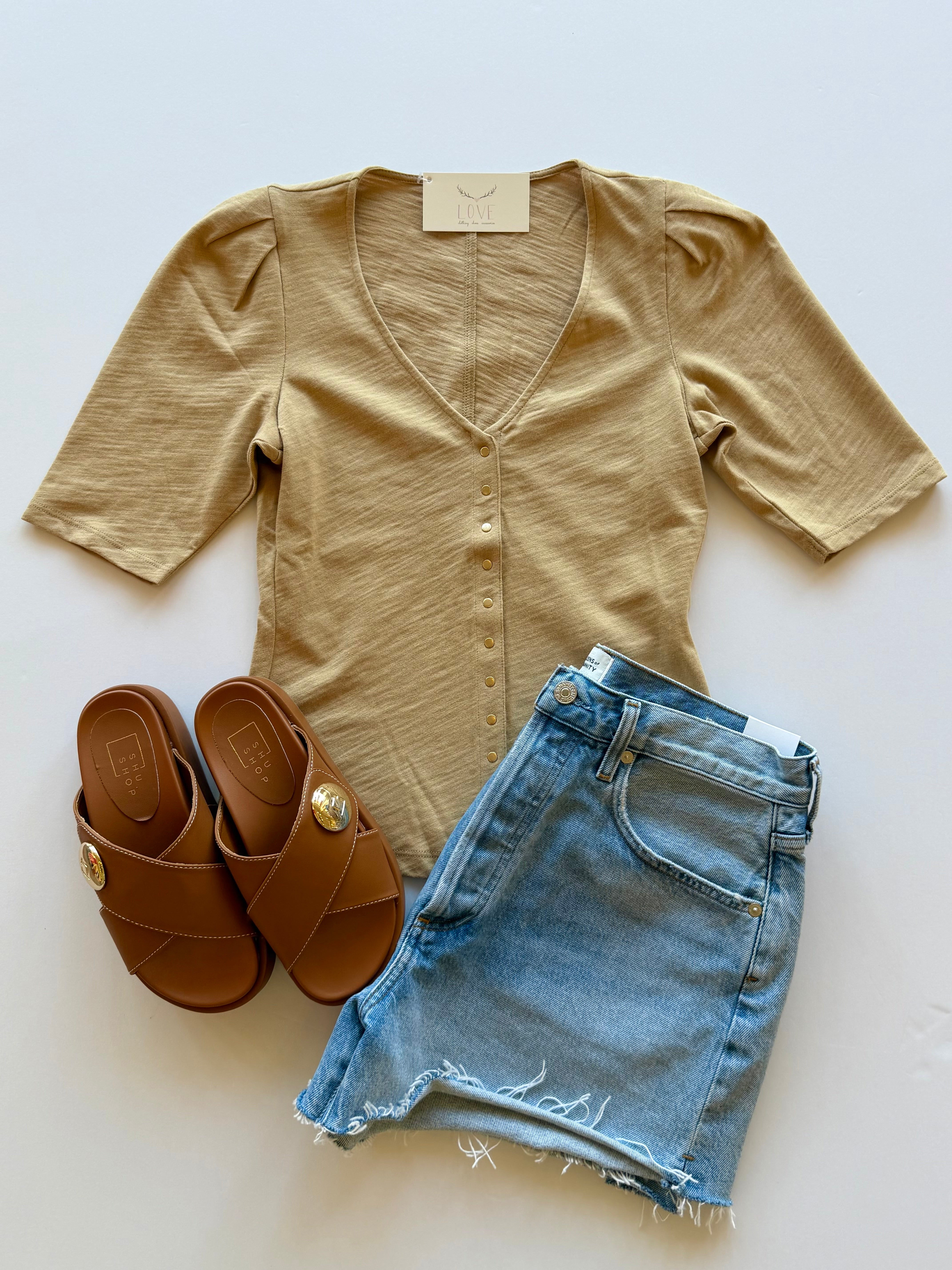 NA1137 Toffee Button Up Blouse – Love Boutique Baton Rouge