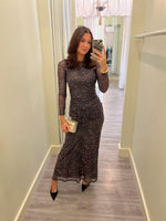 KG1046 Mesh Leopard Maxi Dress