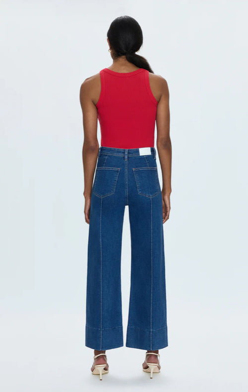 PI6581 Penny Ankle Pintuck High Rise Wide Leg