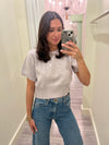 ST528 Lilac Cashmere Sequin SS Sweater