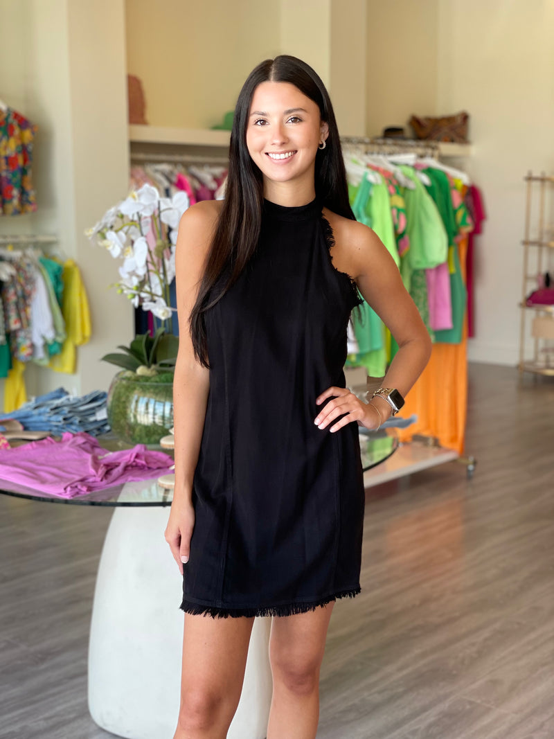 MAV8077 Black Halter Dress