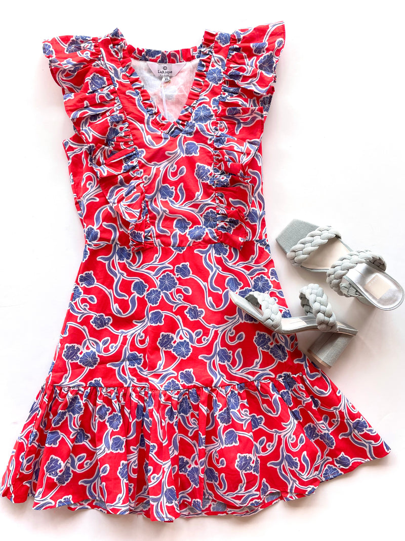 LA Red/Blue Dolly Dress