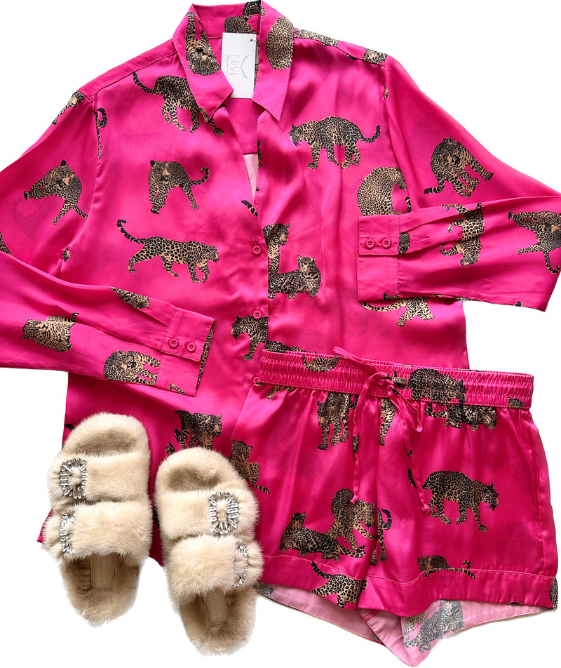 MM4754 fuschia silky pj set