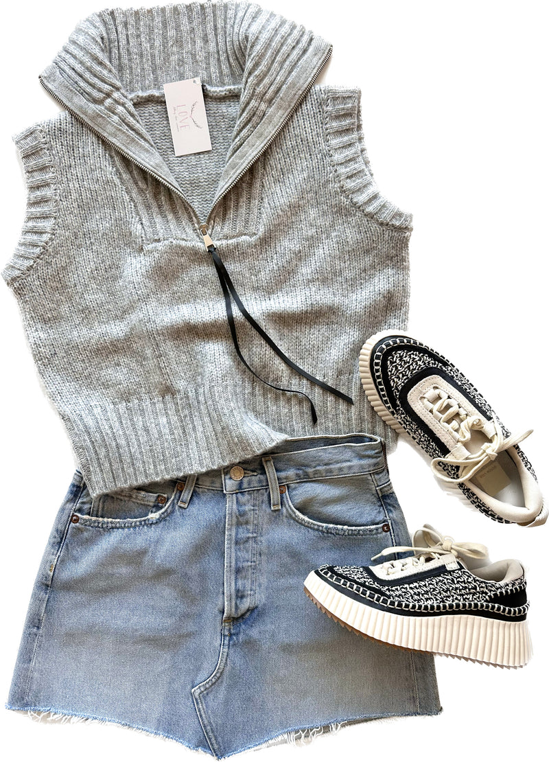 BB378 heather gray karter sweater vest