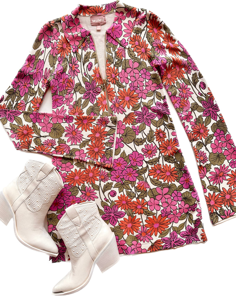 MM5458 carnaby floral knit collar dress