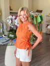 G6800 orange sleeveless cut out tank