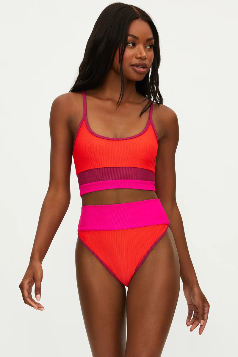 BR2302 BE MINE Colorblock swim hi rise bottom