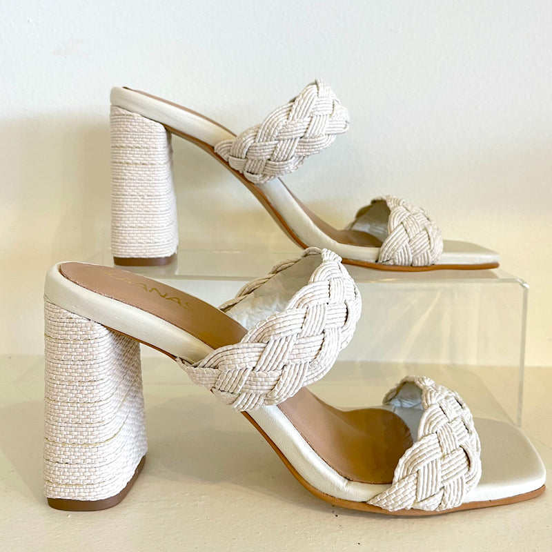 Kaanas Ivory double braid heel