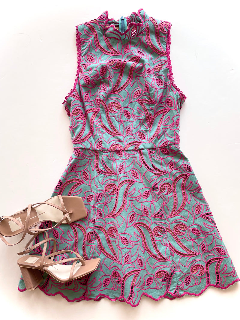 EL7032315 Teal Pink Pantheon Dress