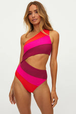 BR23040 BE mine Colorblock one piece swimsuit